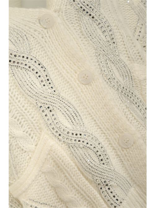 Cardigan luxury con trecce in misto lana Latte NO SECRETS | 253NS133LATTE